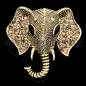 Mobile Preview: Brosche mit Strass Elefant goldfarben, 1 Stück