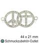 Preview: Schmuckverbinder, Unendlichkeitszeichen, Farbe: Kristall, 33x10 mm, 1 Stück