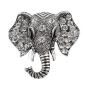 Preview: Brosche mit Strass "Elefant", silberfarben