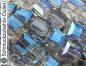 Preview: Glasschliffperlen Würfel blau (ca. Ø: 6 mm), 10 Perlen