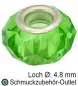 Preview: Großlochperlen, Glas, grün, Ø: 14x9mm, Loch: 4,8 mm, 1 Stück