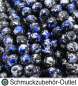 Mobile Preview: Glasperlen, Farbe: marineblau, silber, anthrazit, Ø: ~ 6 mm, 1 Strang