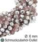 Mobile Preview: Glasschliffperlen, metallisch, rosa-silber, Ø: 4x6mm, 1 Strang