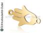 Preview: Edelstahl Schmuckverbinder „Hand der Fatima“ goldfarben (16,5 x 9,5 mm), 1 Stück