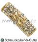 Preview: Rohrperlen mit Strass, goldfarben, Ø: 26 x 8 mm, Loch Ø: 3,9 mm, 1 Stück
