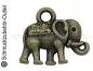 Preview: Schmuckanhänger Elefant bronzefarben nickelfrei (12 x 13,5 mm), 1 Stück