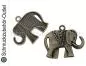 Preview: Schmuckanhänger Elefant bronzefarben nickelfrei (21 x 25 mm), 1 Stück
