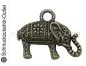Preview: Schmuckanhänger Elefant bronzefarben nickelfrei (13 x 17 mm), 1 Stück