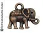 Preview: Schmuckanhänger Elefant kupferfarben nickelfrei (12 x 13,5 mm), 1 Stück