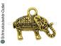 Preview: Schmuckanhänger Elefant goldfarben (13 x 17 mm), 1 Stück