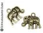 Preview: Schmuckanhänger Elefant goldfarben (14 x 17 mm), 1 Stück