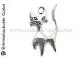 Mobile Preview: Schmuckanhänger Katze silberfarben (23 x 15 mm), 1 Stück