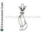 Preview: Schmuckanhänger Katze silberfarben (34 x 12 mm), 1 Stück