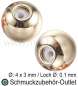 Preview: Verschluss-Perle mit Gummi, verstellbar, goldfarben, Ø: 4x3 mm, Loch: 0.1 ~ 0.2 mm, 1 Stück