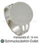 Preview: Ringschiene, verstellbar, Klebeplatte: 14 mm, rhodiniert, 1 Stück