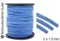Preview: Flaches Band, Wildlederoptik, blau, 3 x 1.5 mm, 1 Meter