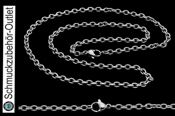 Edelstahl „Anker“ Halskette mit Karabinerverschluss (50 cm), 1 Stück
