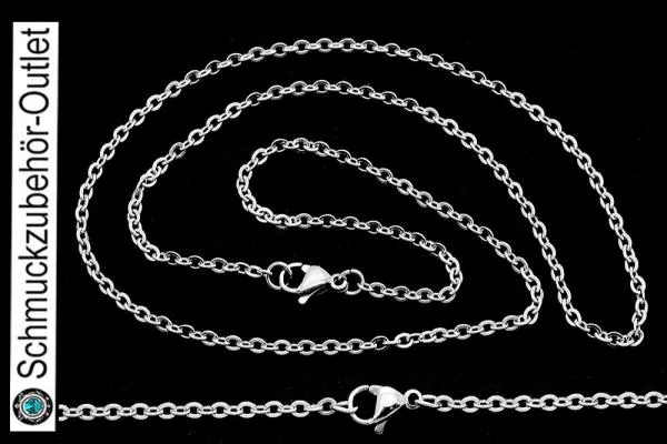 Edelstahl „Anker“ Halskette mit Karabinerverschluss (60 cm), 1 Stück