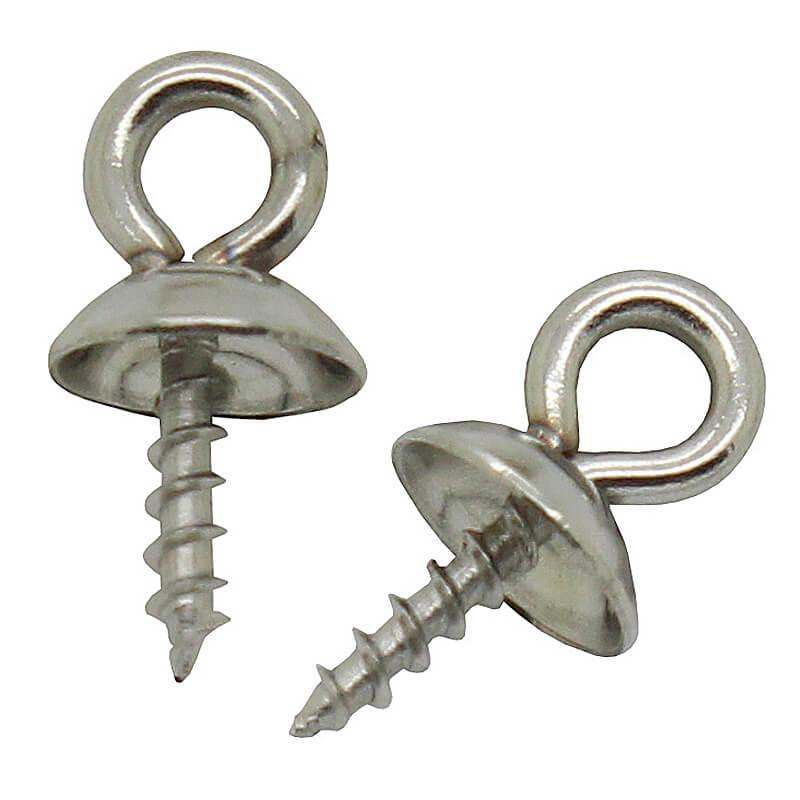 Edelstahl Anhängerkappe mit Schraubgewinde (Perlenschale-​Ø: 5 mm), 1 Stück