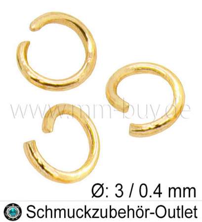 50 Binderinge Biegeringe Spaltringe Verbindungsringe Offene Ø 3,5mm Gold Schmuck 