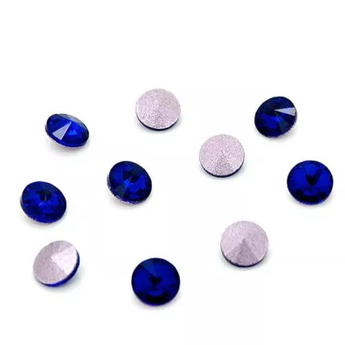 Chatons Glas dunkelblau (Ø: 6 mm), 10 Stück