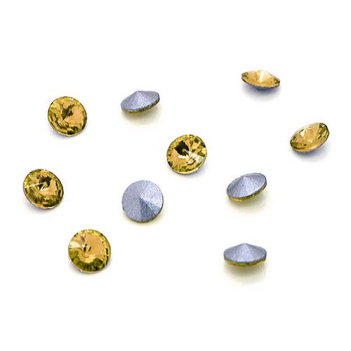 Chatons Glas gelb (Ø: 6 mm), 10 Stück