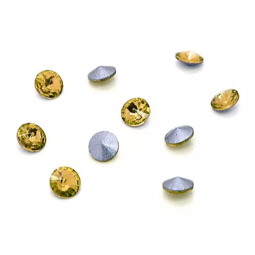 Chatons Glas gelb (Ø: 6 mm), 10 Stück