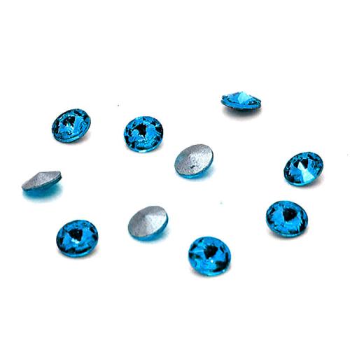 Chatons Glas türkis (Ø: 6 mm), 10 Stück