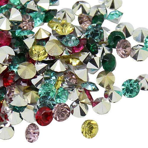 Chatons Kegel gemischte Farben Acryl (Ø: 3,5 mm), ca. 50 Stück
