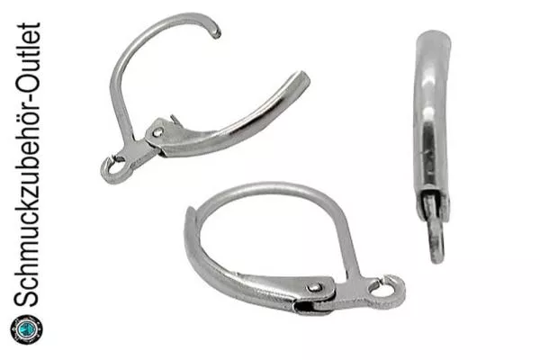 Edelstahl Brisuren verschließbar (15x10 mm), 2 Stück