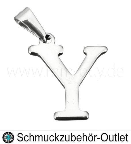 Edelstahl Buchstabenanhänger „Y“, 17x20 mm, 1 Stück