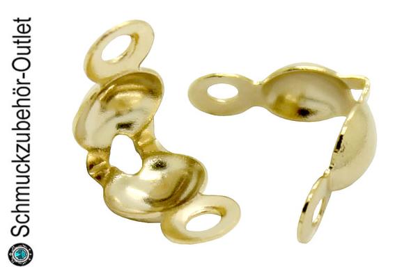 Edelstahl Kalotten vergoldet (Größe: 7,5 x 4 mm), 10 Stück