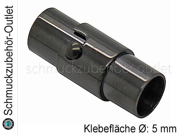 Edelstahl Magnetverschluss schwarz (Klebefläche Ø: 5 mm), 1 Stück