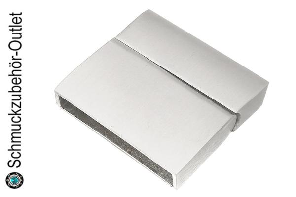 Edelstahl Magnetverschluss Viereck matt gebürstet (30.5x29 mm), 1 Stück