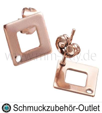 Edelstahl Ohrstecker roségold, 2 Stück (1 Paar)
