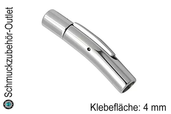 Edelstahl Verschluss Bajonett (28 x 6 mm, Loch: 4 mm), 1 Stück