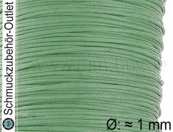Baumwollband, gewachst, mintgrün, Ø: ≈ 1 mm, Länge: zum Auswählen