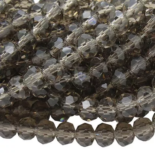 Geschliffene Glasperlen braun Rondell (Ø: 4mm), 1 Strang