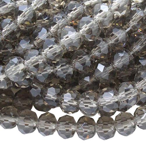 Geschliffene Glasperlen, braun, Rondell, 6mm, 1 Strang