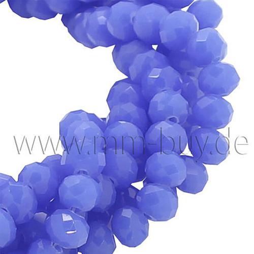 Glasschliffperlen blau Rondell (Ø: 6 mm), 1 Strang