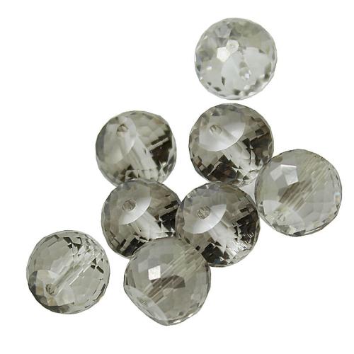 Glasschliffperlen Rondell Rauch-getönt (ca. Ø: 10 x 8 mm), 5 Perlen