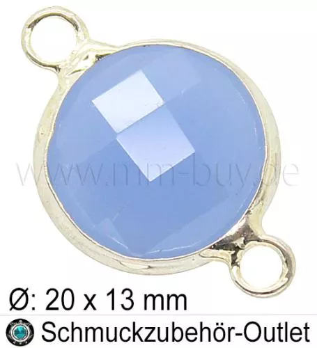 Glasverbinder, Farbe: blau-opak, Ø:20x13, 1 Stück
