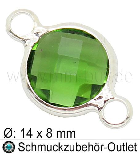 Glasverbinder, grün-transparent, 14x8 mm, 1 Stück
