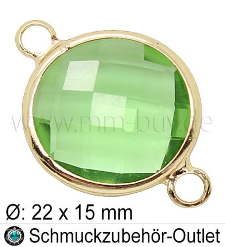 Glasverbinder, rund, Farbe: hellgrün-transparent, Ø:22x15, 1 Stück
