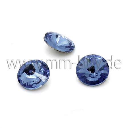Glas Strasssteine, dunkelblau, Doppelkegel, Ø: 6 mm, 10 Stück