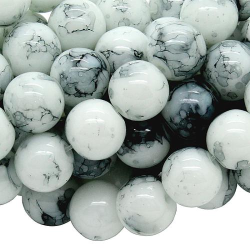 Glasperlen pastellgrau rund (Ø: 8 mm), 1 Strang