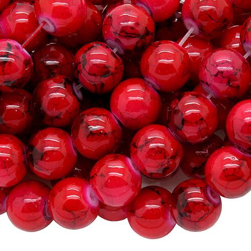 Glasperlen rot rund (Ø: 8 mm), 1 Strang