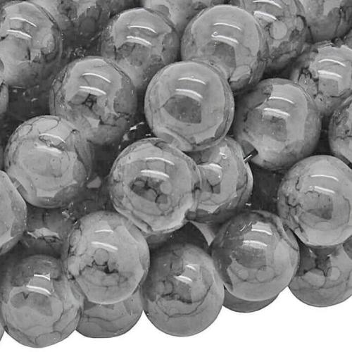 Glasperlen grau (Ø: 8 mm), 1 Strang