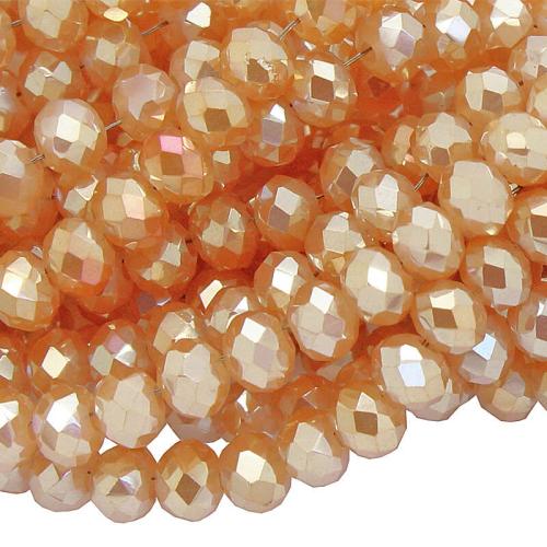 Glasschliffperlen Honigbraun-irisierend Rondell (Ø: 3 mm), 1 Strang