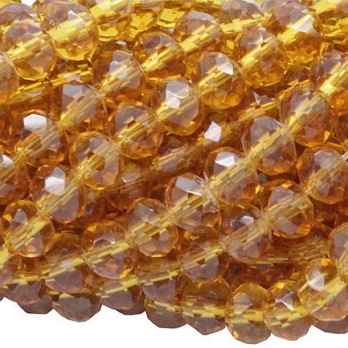 Glasschliffperlen transparent-Honig Rondell (Ø: 4 mm), 1 Strang